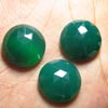 19x19 mm So Gorgeous Emerald Green ONYX - Rose Cut Round Cabochon super Sparkle - 5 pcs